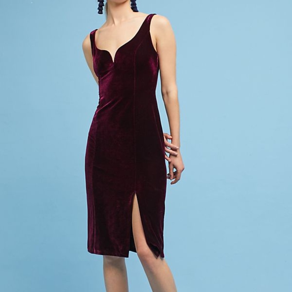 Anthropologie Sasha Velvet Midi Dress